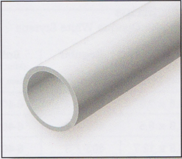 Polystyrol Rundrohre -weiß- Durchmesser 2,40 mm aussen / 1,00 mm innen - Länge 356mm 6 Stück EV-223
