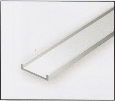 Polystyrol U-Profil -weiß- 7,90 mm x 2,35 mm - Länge 356mm 3 Stück EV-268