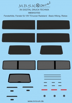 Fensterfolie, Fenster für VW T5, kurzer Radstand Digitaldruck Decal MBSK037DD
