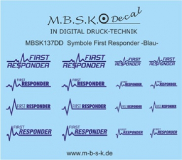 First Responder Schriftzüge -Blau- Premium Digitaldruck Decal MBSK137DD