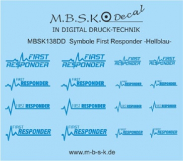 First Responder Schriftzüge -Hellblau- Premium Digitaldruck Decal MBSK138DD
