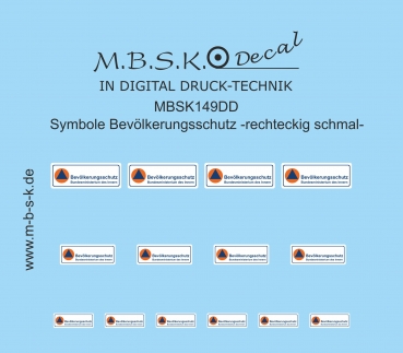 Schriftzug-Symbol Bevölkerungsschutz -rechteckig schmal- Premium Digitaldruck Decal MBSK149DD