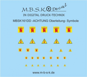 Achtung Oberleitung Symbole Premium Digitaldruck Decal MBSK161DD