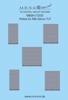 Rollos für MB Zetros TLF Basis -Herpa- Digitaldruck Decal MBSK172DD