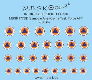 Symbole Analytische Task Force ATF -Berlin- Premium Digitaldruck Decal MBSK177DD