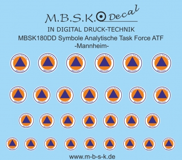 Symbole Analytische Task Force ATF -Mannheim- Premium Digitaldruck Decal MBSK180DD