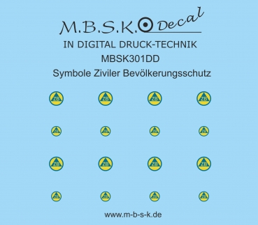 Symbole Ziviler Bevölkerungsschutz Premium Digitaldruck Decal MBSK301DD