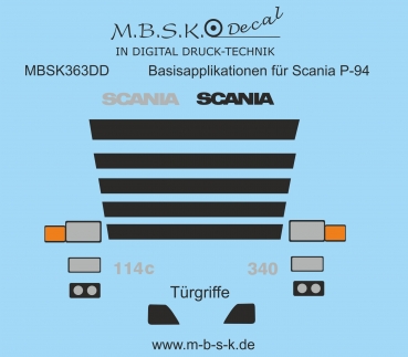 Basisapplikationen für Scania P-94 Premium Digitaldruck Decal MBSK363DD