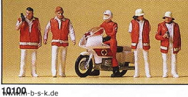 Rettungsdienstfiguren mit Motorrad, DRK P10100