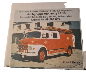 MB Kurzhauber LF 16 Metz m. Drehtüren BF Frankfurt 05.003.032