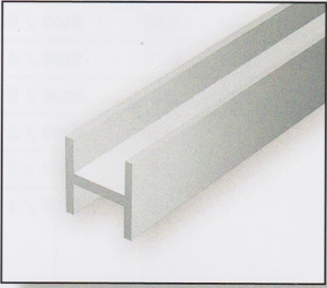 Polystyrol H-Profil -weiß- 2,30 mm x 3,50 mm - Länge 356mm 4 Stück EV-282