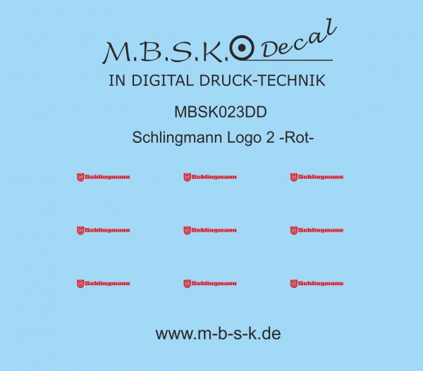 Schlingmann Logo 02 -Rot- Premium Digitaldruck Decal MBSK023DD