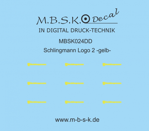 Schlingmann Logo 02 -Gelb- Premium Digitaldruck Decal MBSK024DD