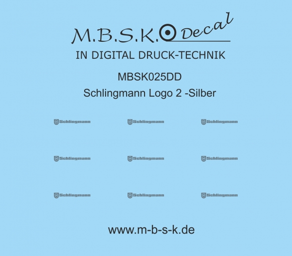 Schlingmann Logo 01 -Silber- Digitaldruck Decal MBSK025DD