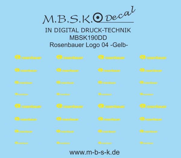 Rosenbauer Logo 04 -Gelb- Premium Digitaldruck Decal MBSK190DD