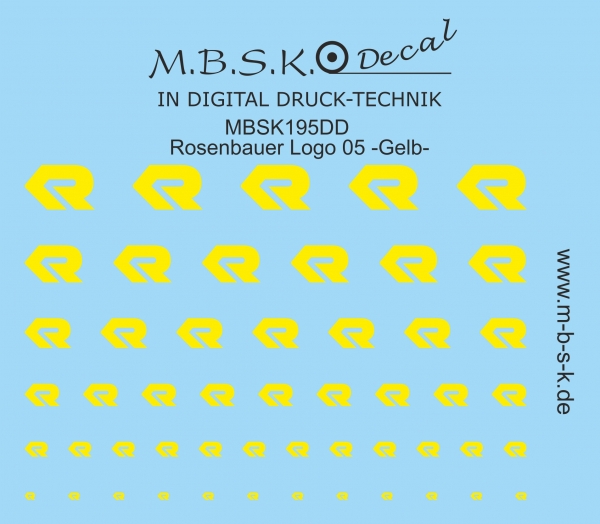 Rosenbauer Logo 05 -Gelb- Premium Digitaldruck Decal MBSK195DD