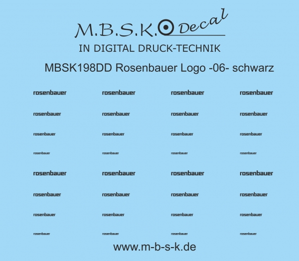 Rosenbauer Logo 06 -Schwarz- Premium Digitaldruck Decal MBSK198DD