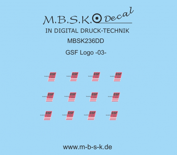 GSF Logo - 03 Premium Digitaldruck Decal MBSK236DD