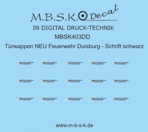 Türwappen NEU FW Duisburg Schrift -schwarz- MBSK403DD