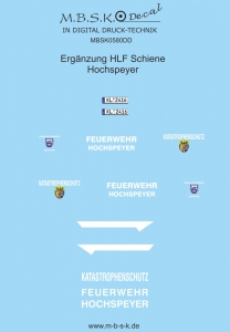 Ergänzung zu HLF Schiene Hochspeyer Basis Decal (MBSK570DD) RMM Bausatz 05.003.042 MBSK580DD