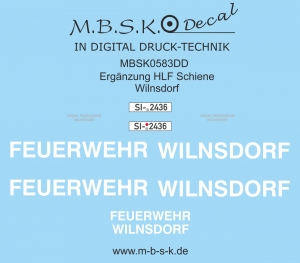 Ergänzung zu HLF Schiene Wilnsdorf Basis Decal (MBSK570DD) RMM Bausatz 05.003.042 MBSK583DD