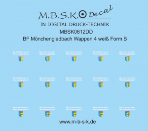 BF Mönchengladbach Wappen 4 weiß Form B MBSK612DD