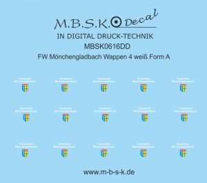 FW Mönchengladbach Wappen 4 weiß Form A MBSK616DD