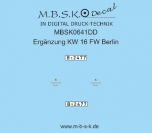 Ergänzung KW16 FW Berlin MBSK641DD