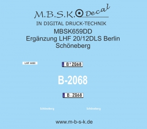 Ergänzung für LHF 20/12 DLS FW Berlin Schöneberg / MBSK Decal MBSK488DD und Merlau Bausatz 05.003.141MBSK659DD