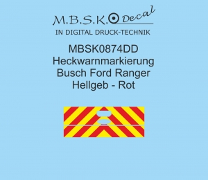 Heckwarnmarkierung Busch Ford Ranger Hellgelb - Rot MBSK874DD
