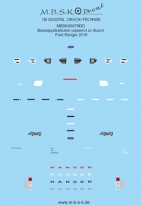 Basisapplikationen für Ford Ranger 2016 -Basis Busch- MBSK879DD