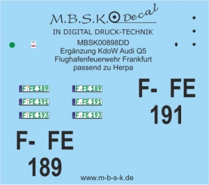 Ergänzung KdoW Audi Q5 Flughafen Frankfurt -Basis Herpa- MBSK898DD