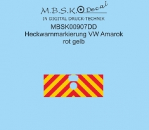 Heckwarnmarkierung VW Amarok Rot / Gelb MBSK907DD