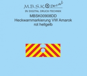 Heckwarnmarkierung VW Amarok Rot / hellgelb MBSK908DD