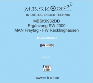 Ergänzung SW 2000 MAN Freytag FW Recklinghausen Lokstedt MBSK932DD