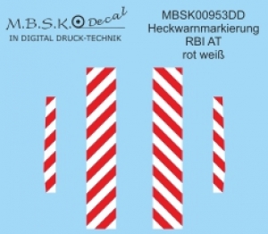 Heckwarnmarkierung Rot/Weiß für Rosenbauer AT - Allgaeu Modellbau MBSK953DD
