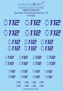 Symbole Schriftzüge Handy 112 V6 -blau- MBSK960DD