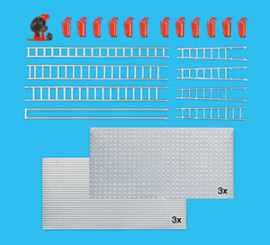 Überdrucklüfter, Feuerlöscher, Leitern, Riffelblechplatten Bausatz P31026