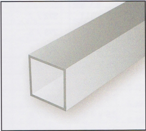 Polystyrol Quadratrohr -weiß- 6,30 mm x 6,30 mm - Länge 356mm 2 Stück EV-254