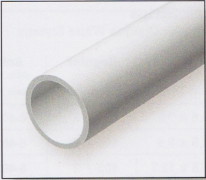 Polystyrol Rundrohre -weiß- Durchmesser 12,70 mm aussen / 11,50 mm innen - Länge 356mm 2 Stück EV-236