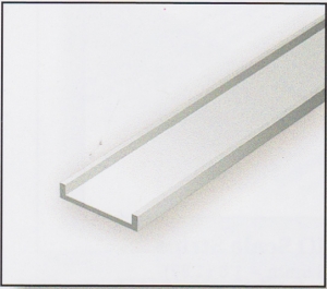 Polystyrol U-Profil -weiß- 6,30 mm x 1,95 mm - Länge 356mm 3 Stück EV-267