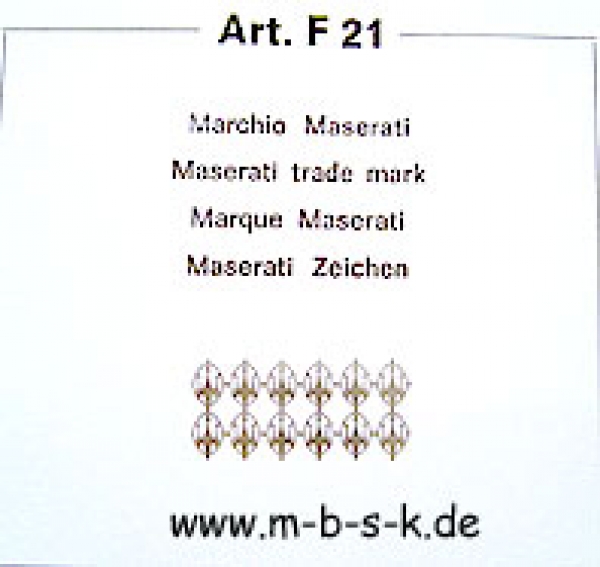 Maserati Zeichen, 12 Stück FT21