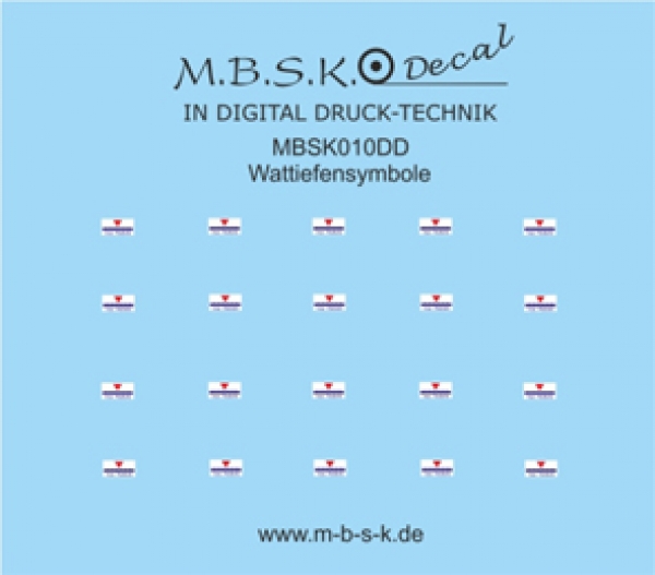 Symbole Wattiefe Premium Digitaldruck Decal MBSK010DD