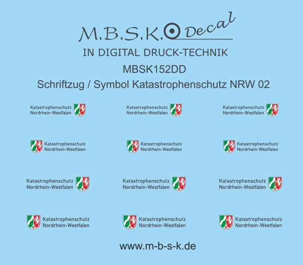 Schriftzug-Symbol Katastrophenschutz NRW 02 -Schrift schwarz- Premium Digitaldruck Decal MBSK152DD