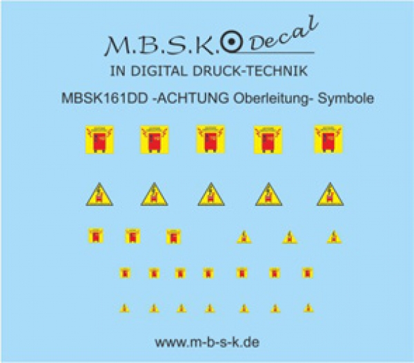 Achtung Oberleitung Symbole Premium Digitaldruck Decal MBSK161DD