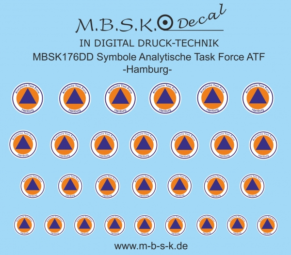 Symbole Analytische Task Force ATF -Hamburg- Premium Digitaldruck Decal MBSK176DD