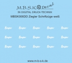 Ziegler Schriftzüge -weiß- Premium Digitaldruck Decal MBSK006DD